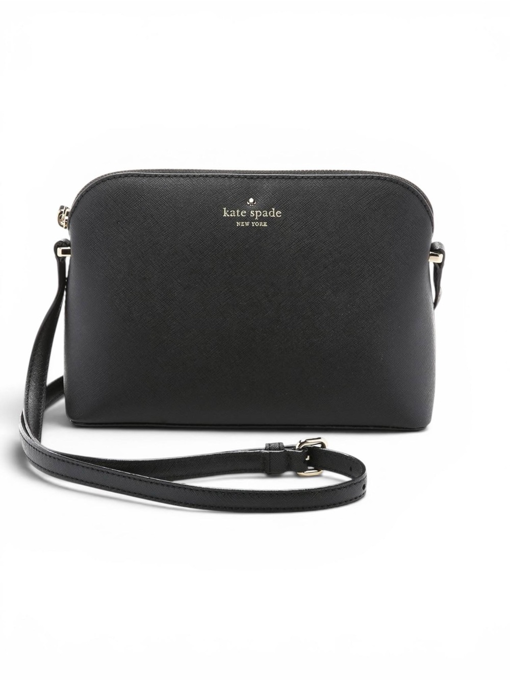 Kate Spade New York Black Textured Crossbody Bag Polka Dot - Picture 3 of 12